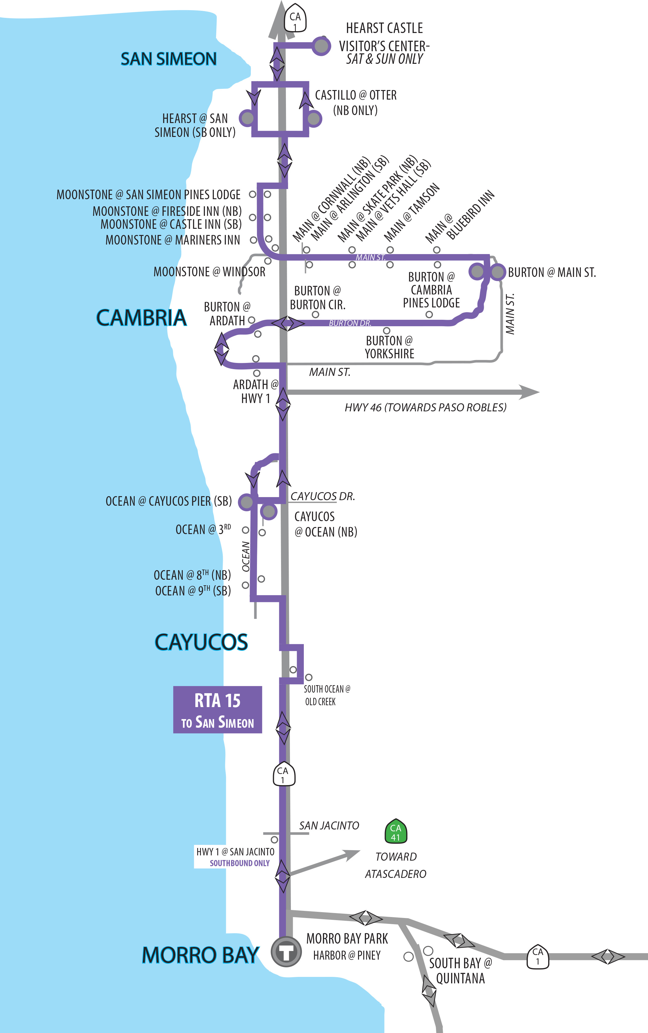 Route 15 Morro Bay, Cayucos, Cambria, San Simeon. NEW! CayucosMorro